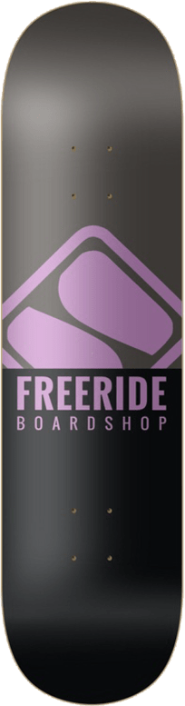 FREERIDE Stacked Logo 8.25 Purple Skateboard Deck Skateboard Decks Freeride Boardshop 