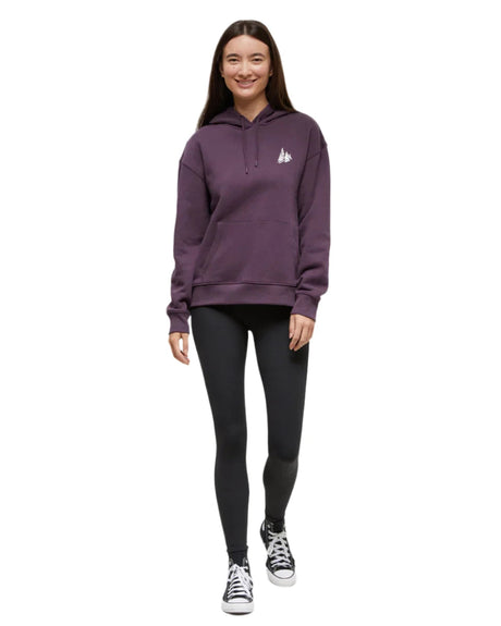 TENTREE Women's Snowy Trees Pullover Hoodie Midnight Plum/Vintage White Women's Pullover Hoodies Tentree 
