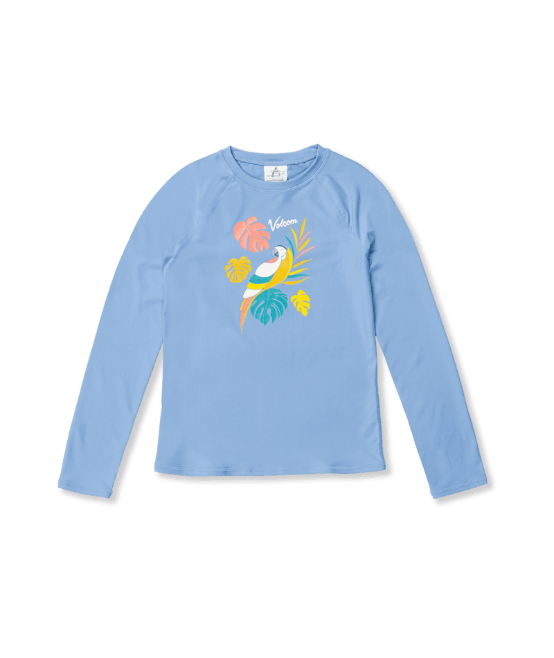VOLCOM Girl's Parrotise Long Sleeve Rashguard Coastal Blue Girl's Swimwear Volcom 