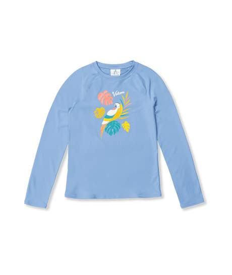 VOLCOM Girl's Parrotise Long Sleeve Rashguard Coastal Blue Girl's Swimwear Volcom 