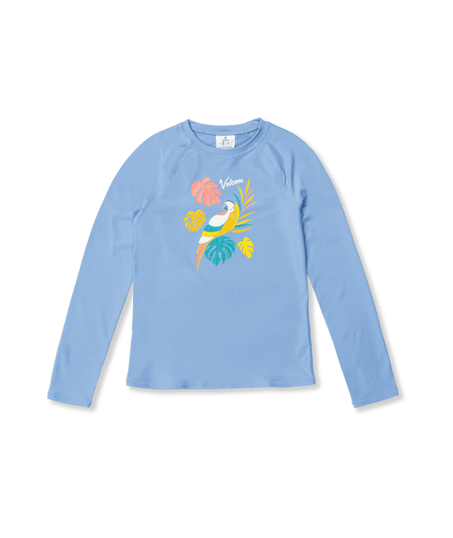 VOLCOM Girl's Parrotise Long Sleeve Rashguard Coastal Blue Girl's Swimwear Volcom 