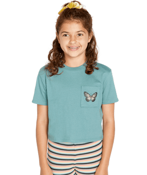 VOLCOM Girls Pocket Dial T-Shirt Deep Sea Girl's T-Shirts Volcom 
