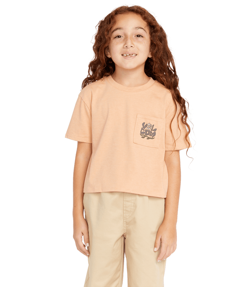 VOLCOM Girl's Pocket Dial T-Shirt Clay Girl's T-Shirts Volcom 