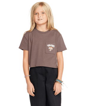 VOLCOM Girl's Pocket Dial T-Shirt Slate Grey Girl's T-Shirts Volcom 
