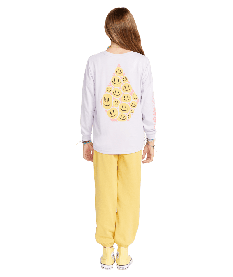 VOLCOM Girl's Werkin Doubles Long Sleeve T-Shirt Light Purple Girl's Long Sleeve T-shirts Volcom 