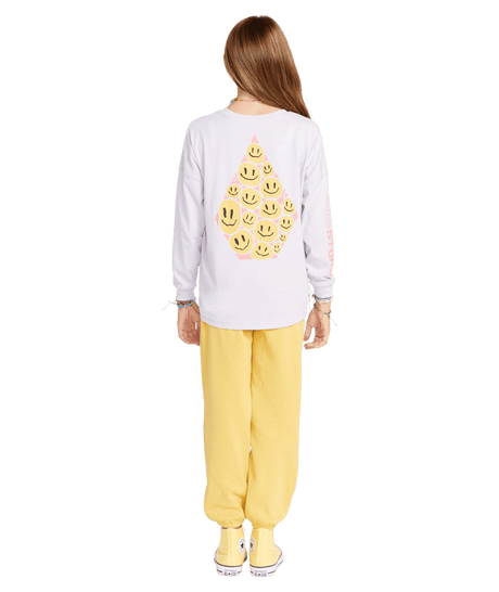 VOLCOM Girl's Werkin Doubles Long Sleeve T-Shirt Light Purple Girl's Long Sleeve T-shirts Volcom 