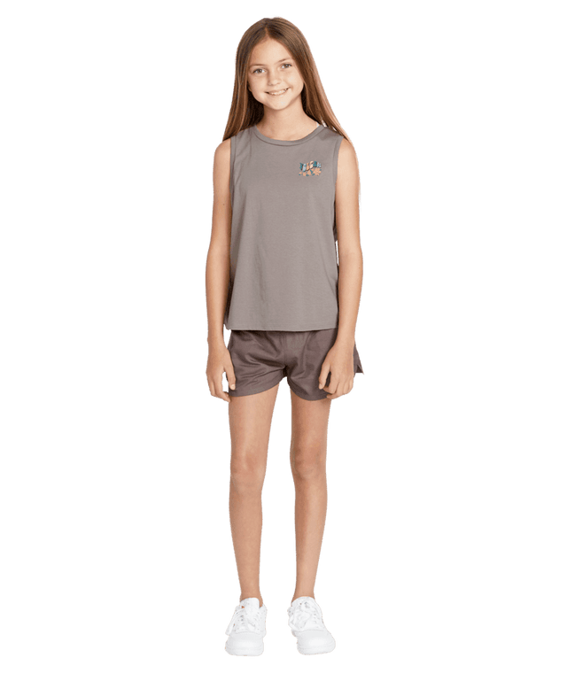 VOLCOM Girl's Flexin' Muscle Tank Top Daze Grey Girl's T-Shirts Volcom 
