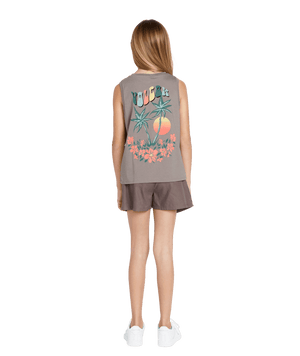 VOLCOM Girl's Flexin' Muscle Tank Top Daze Grey Girl's T-Shirts Volcom 