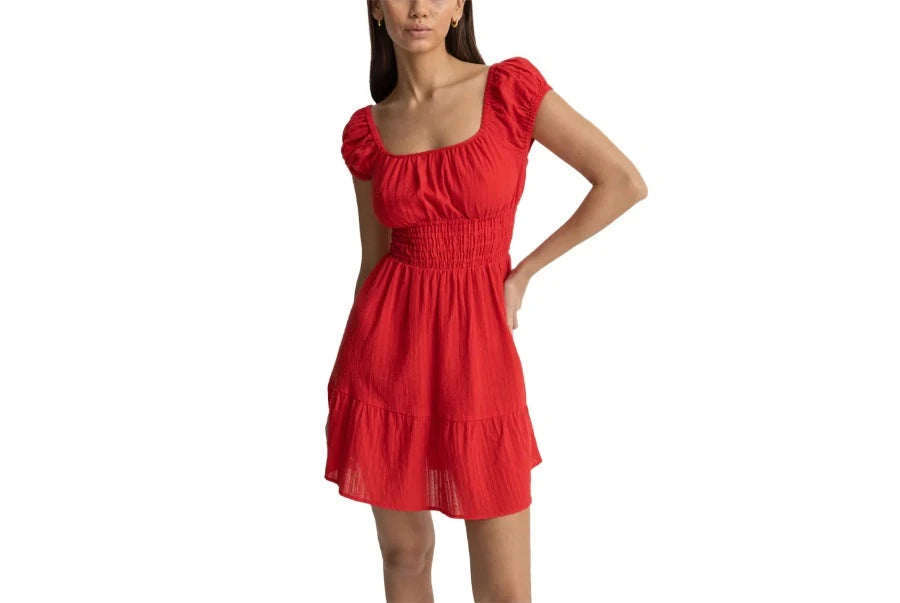 RHYTHM Women's Raya Cap Sleeve Mini Dress Red Sand Women's Dresses Rhythm 