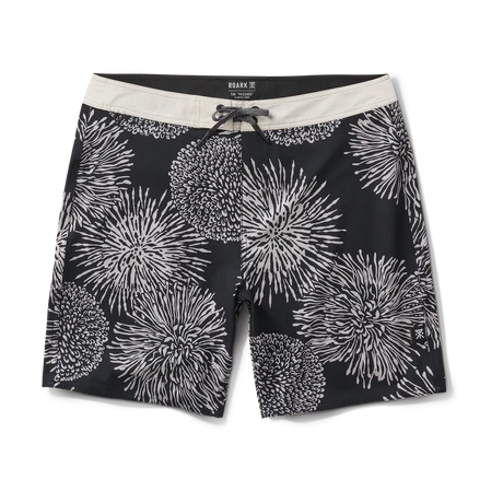 ROARK Passage 18.5" Boardshorts Black Floral Men's Boardshorts Roark Revival 