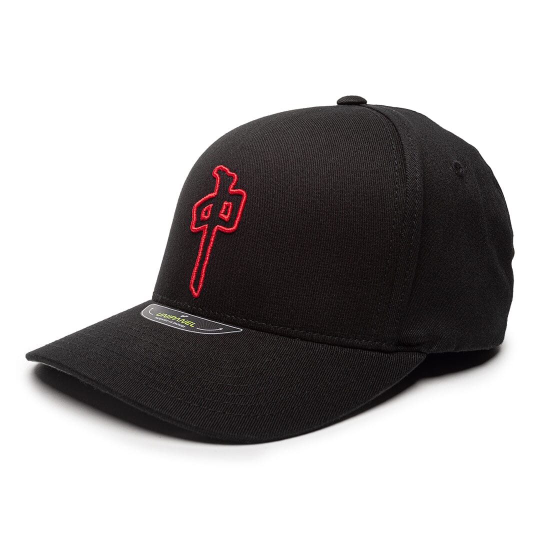 RDS Chung Puffy Outline Flexfit Hat Black/Black/Red Men's Hats RDS 