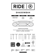 RIDE Shadowban Snowboard 2027 Men's Snowboards Ride 