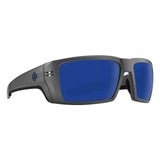 SPY Rebar ANSI Matte Gunmetal - Happy Grey Green Dark Blue Mirror Polarized Sunglasses Sunglasses Spy 