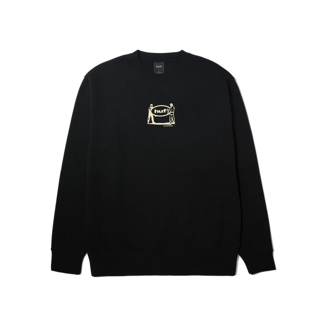 HUF Relocation Crewneck Sweater Black Men's Crewnecks Huf 