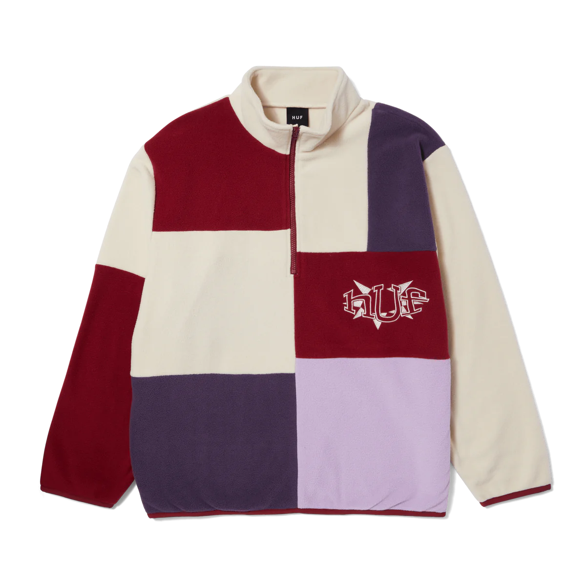 HUF Remix Quarter Zip Pullover Fleece Lavender Men's Crewnecks huf 