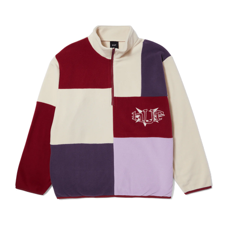HUF Remix Quarter Zip Pullover Fleece Lavender Men's Crewnecks huf 