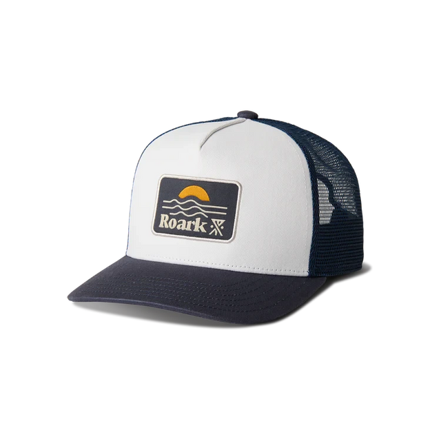 ROARK Station Trucker Snapback Hat White/Navy Men's Hats Roark Revival 