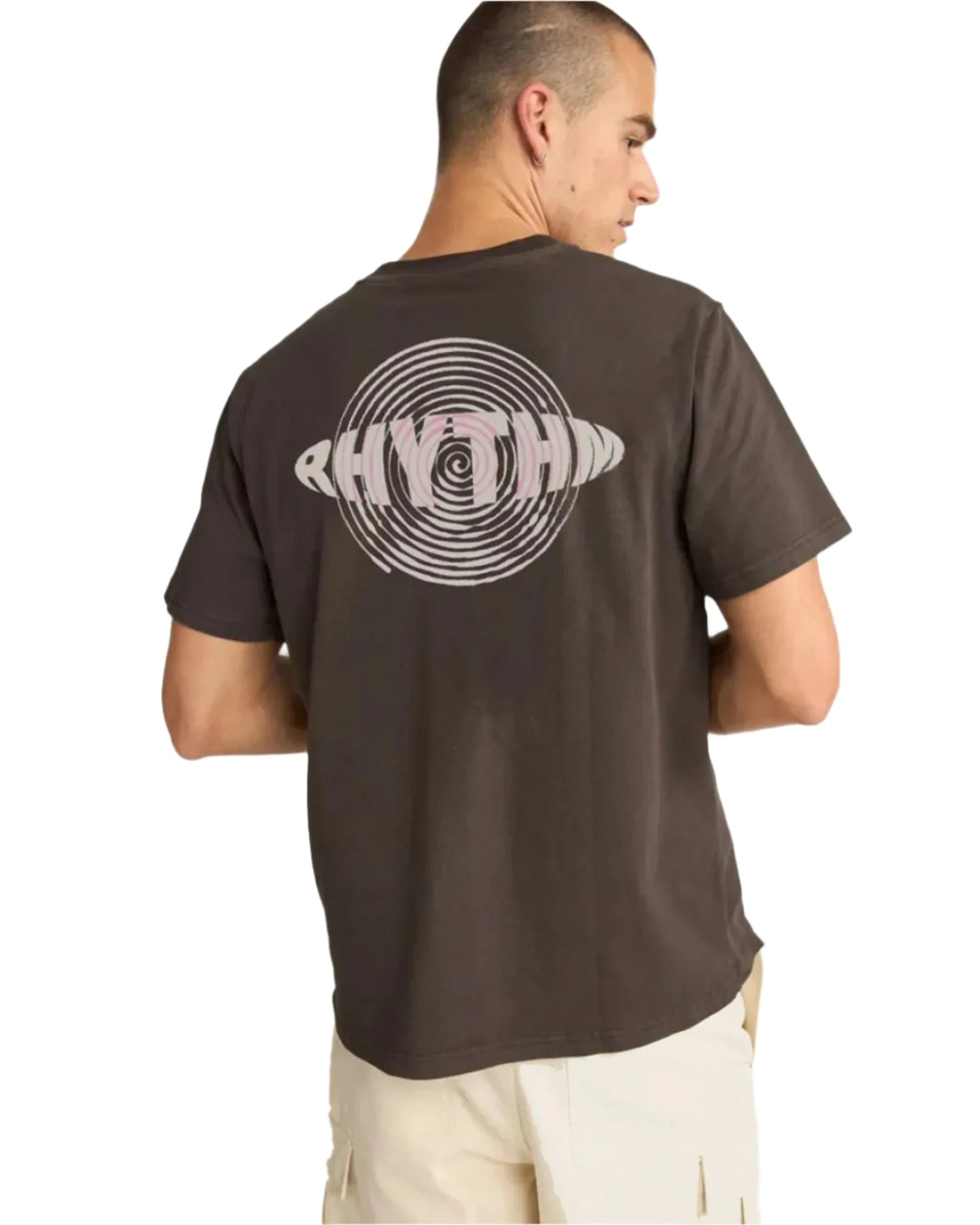 RHYTHM Sound Printed Vintage T-Shirt Black Men's Short Sleeve T-Shirts Rhythm 