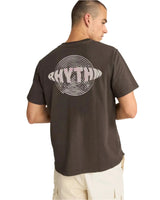 RHYTHM Sound Printed Vintage T-Shirt Black Men's Short Sleeve T-Shirts Rhythm 