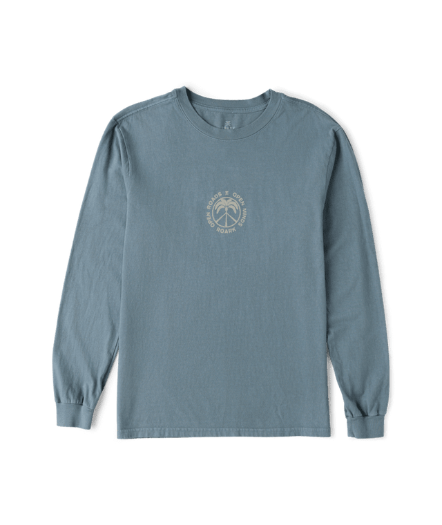 ROARK Peace Palm Long Sleeve T-Shirt Slate Men's Long Sleeve T-Shirts Roark Revival 