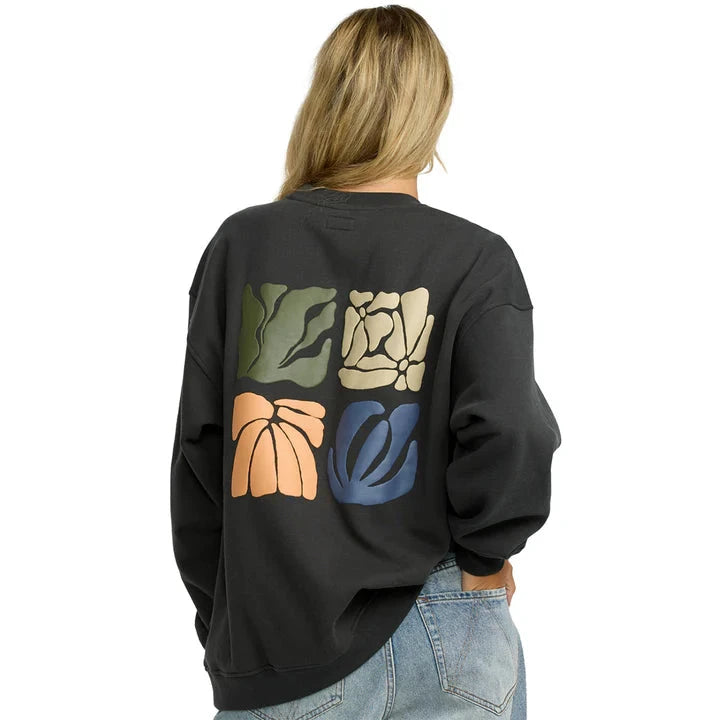 RVCA Women's Baggie Boyfriend Crew Pirate Black Women's Crewnecks RVCA 