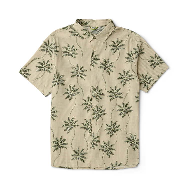 ROARK Bless Up Breathable Stretch Button Up Fossil Print Men's Short Sleeve Button Up Shirts Roark Revival 