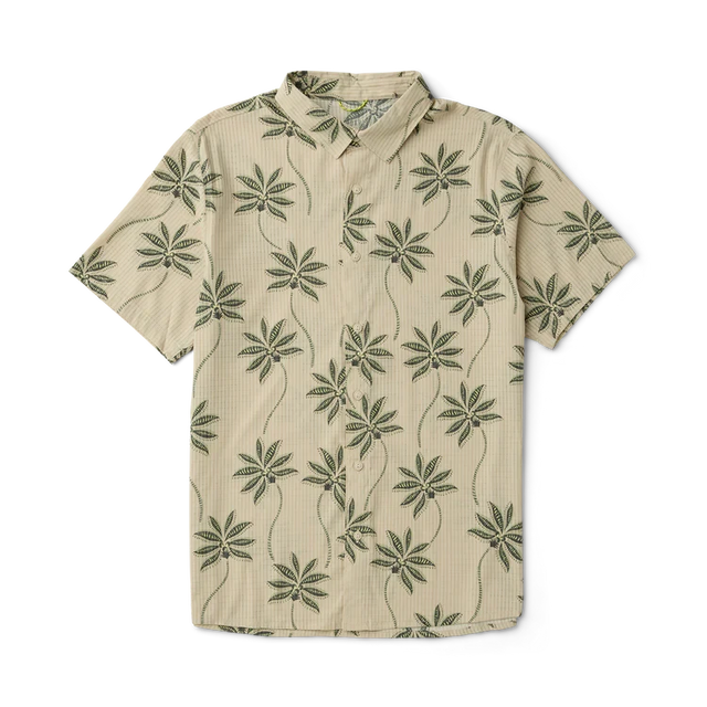 ROARK Bless Up Breathable Stretch Button Up Fossil Print Men's Short Sleeve Button Up Shirts Roark Revival 