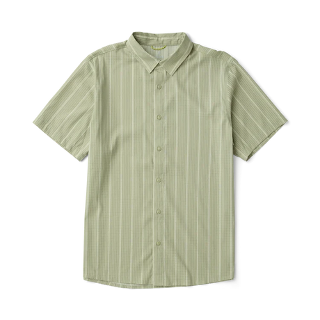 ROARK Bless Up Breathable Stretch Button Up Sage Stripe Men's Short Sleeve Button Up Shirts Roark Revival 