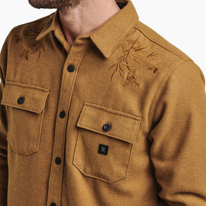 ROARK Nordsman Long Sleeve Flannel Embroidered Dark Bronze Men's Long Sleeve Button Up Shirts Roark Revival 