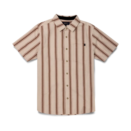 ROARK Journey Short Sleeve Button-Up Shirt Stripe Bone Men's Short Sleeve Button Up Shirts Roark Revival 