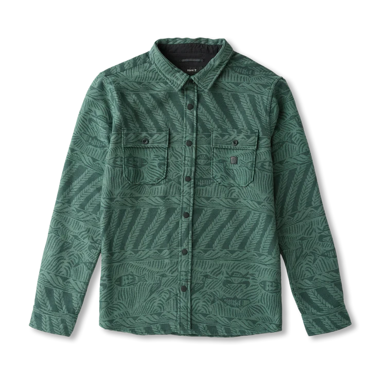 ROARK Nordsman Jacquard Long Sleeve Flannel Dark Forest Men's Long Sleeve Button Up Shirts Roark Revival 