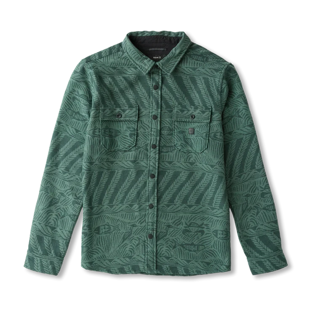 ROARK Nordsman Jacquard Long Sleeve Flannel Dark Forest Men's Long Sleeve Button Up Shirts Roark Revival 