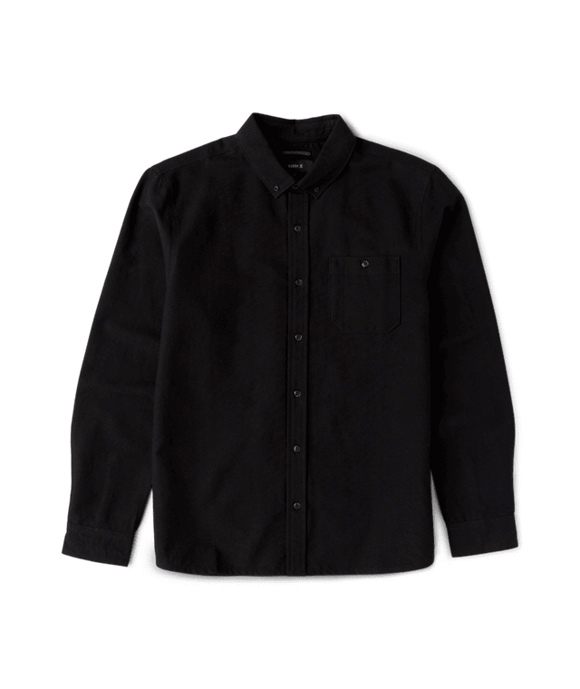 ROARK Scholar Chambray Button Up Shirt Solid Black Men's Long Sleeve Button Up Shirts Roark Revival 
