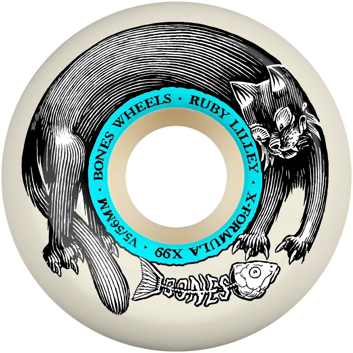 BONES XF Rubey Lilley Cat V5 Sidecuts 99A 56mm Skateboard Wheels Skateboard Wheels Bones 