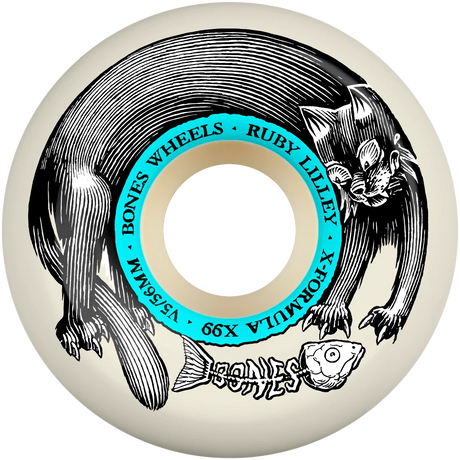 BONES XF Rubey Lilley Cat V5 Sidecuts 99A 56mm Skateboard Wheels Skateboard Wheels Bones 