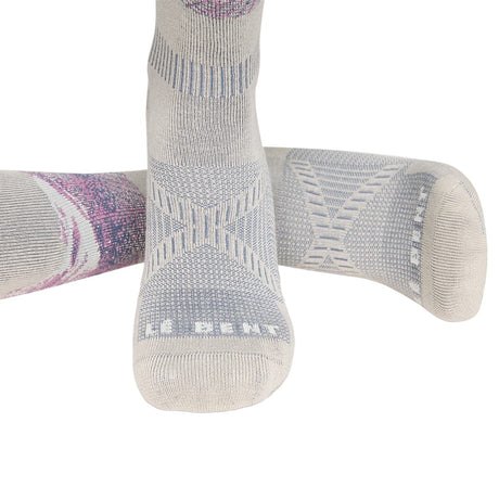LE BENT Women's Elyse Saugstad Pro Series Zero Cushion Snow Socks Silver Lining Women's Snowboard Socks Le Bent 