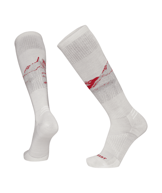 LE BENT Women's Elyse Saugstad Pro Series Zero Cushion Snow Socks Lily White Women's Snowboard Socks Le Bent 