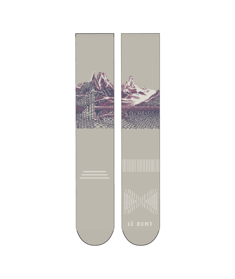 LE BENT Women's Elyse Saugstad Pro Series Zero Cushion Snow Socks Silver Lining Women's Snowboard Socks Le Bent 