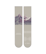 LE BENT Women's Elyse Saugstad Pro Series Zero Cushion Snow Socks Silver Lining Women's Snowboard Socks Le Bent 