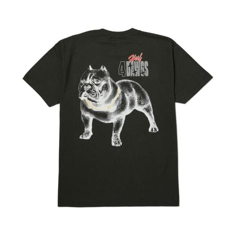 HUF 4 The Dawgs T-Shirt Vintage Black Men's Short Sleeve T-Shirts Huf 