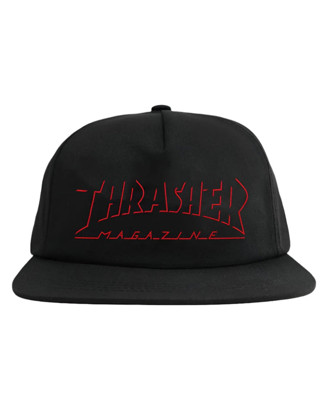 THRASHER Shadow Mag Logo Snapback Hat Black Men's Hats Thrasher 