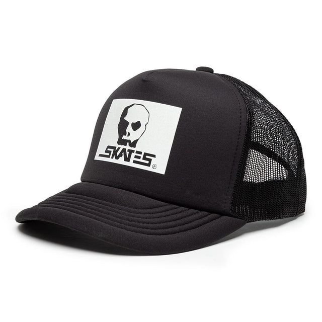 SKULL SKATES Horse Box Logo Trucker Hat Black Men's Hats Skull Skates 