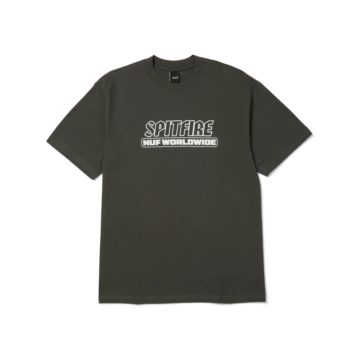 HUF X Spitfire Burn Heavyweight T-Shirt Washed Black