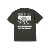 HUF X Spitfire Burn Heavyweight T-Shirt Washed Black