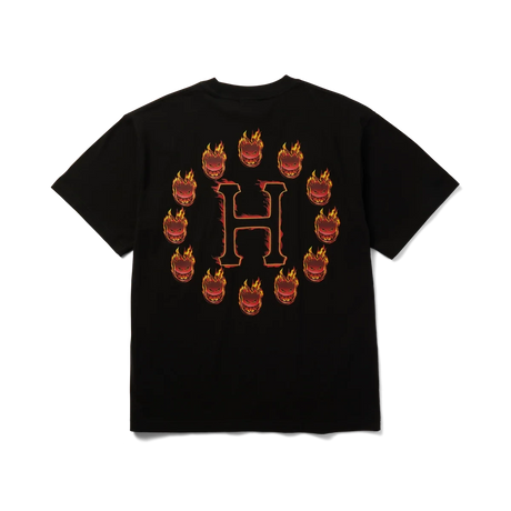 HUF X Spitfire Flame Galaxies T-Shirt Black Men's Short Sleeve T-Shirts Huf 