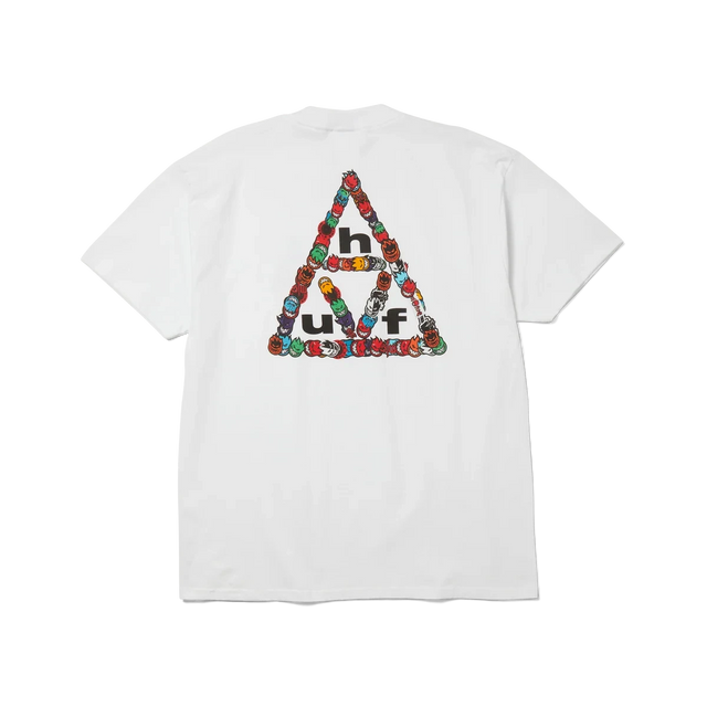 HUF X Spitfire Triple Triangle T-Shirt White Men's Short Sleeve T-Shirts Huf 