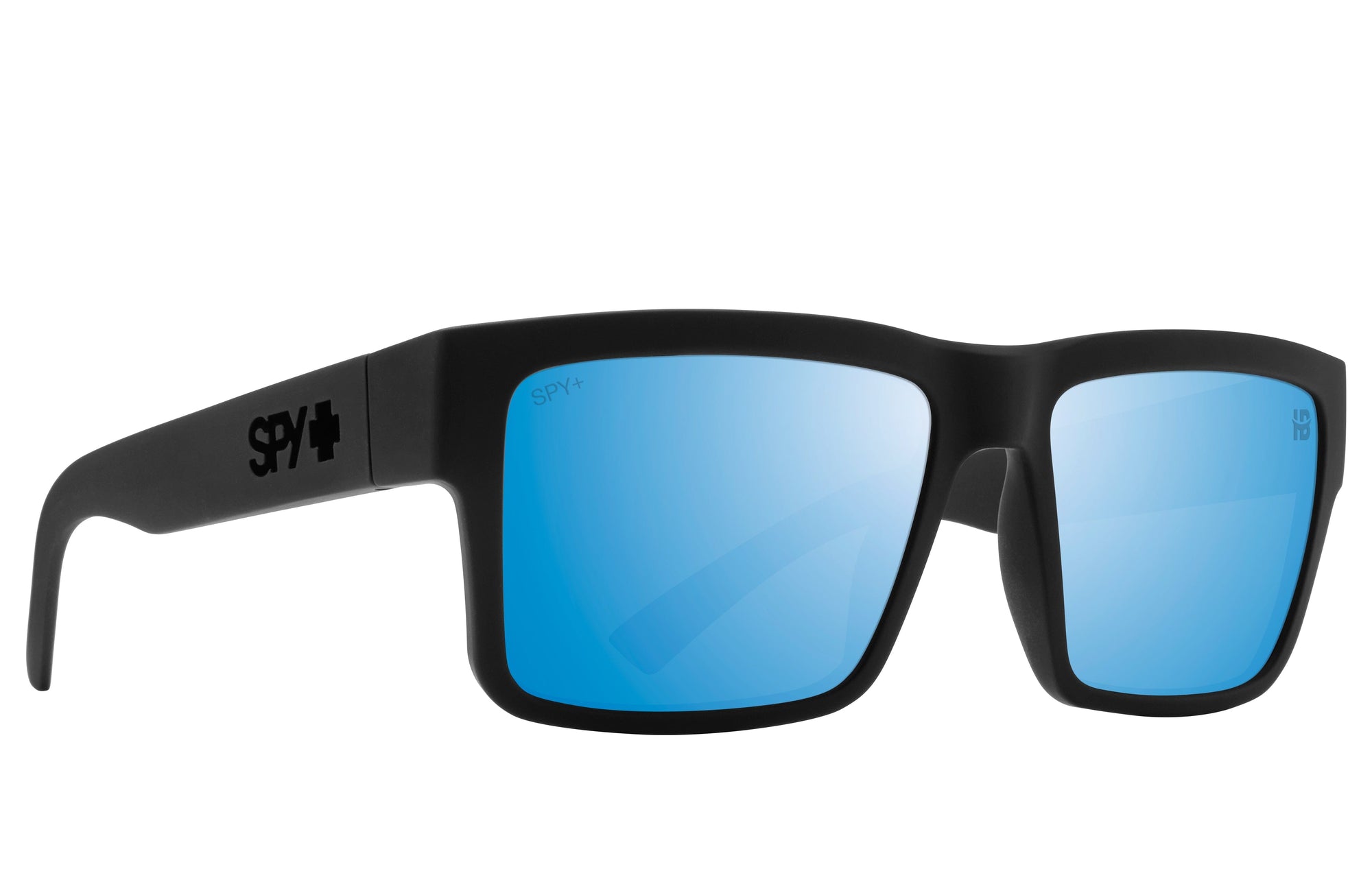 SPY Montana Soft Matte Black - Happy Boost Ice Blue Polarized Sunglasses Sunglasses Spy 