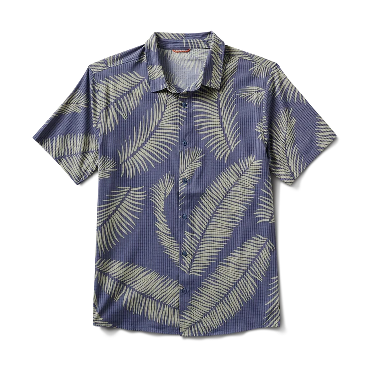 ROARK Bless Up Breathable Short Sleeve Button Up Fire Fern Slate Men's Short Sleeve Button Up Shirts Roark Revival 