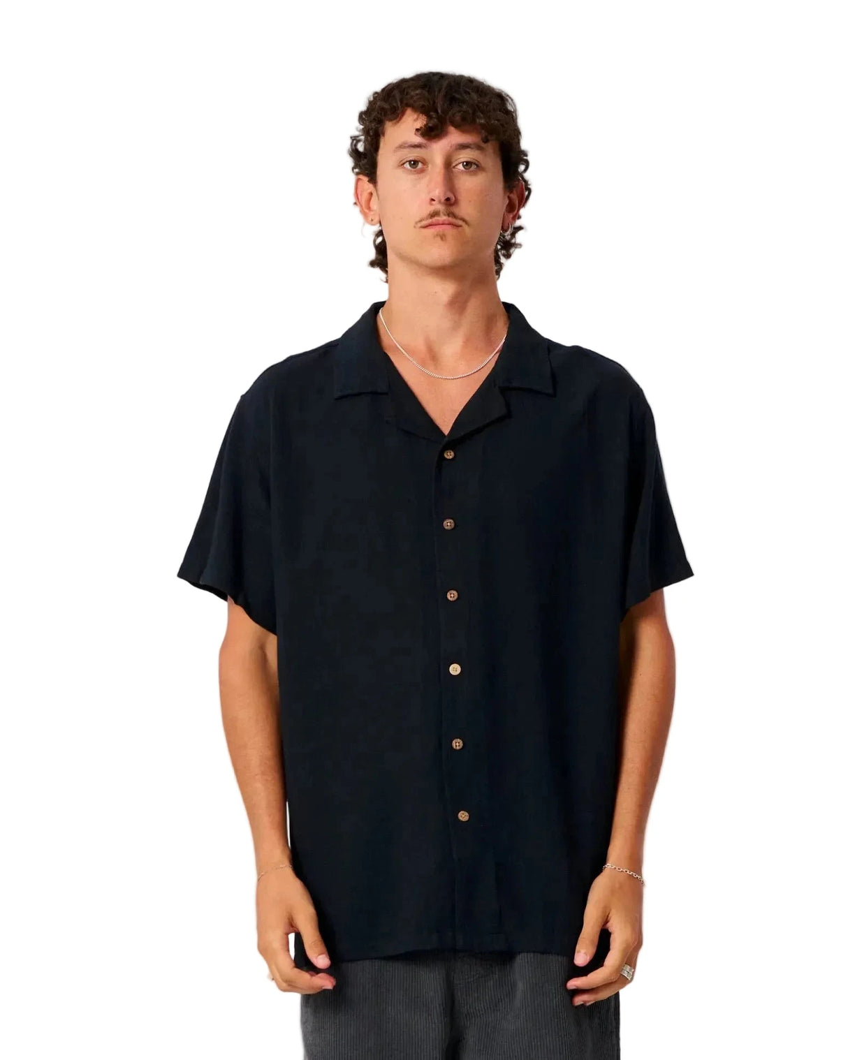 CRITICAL SLIDE Ernie Short Sleeve Button Up Phantom Men's Short Sleeve Button Up Shirts The Critical Slide Society 