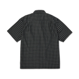 HUF Stretch Micro Plaid Short Sleeve Button-Up Shirt Black Men's Short Sleeve Button Up Shirts Huf 
